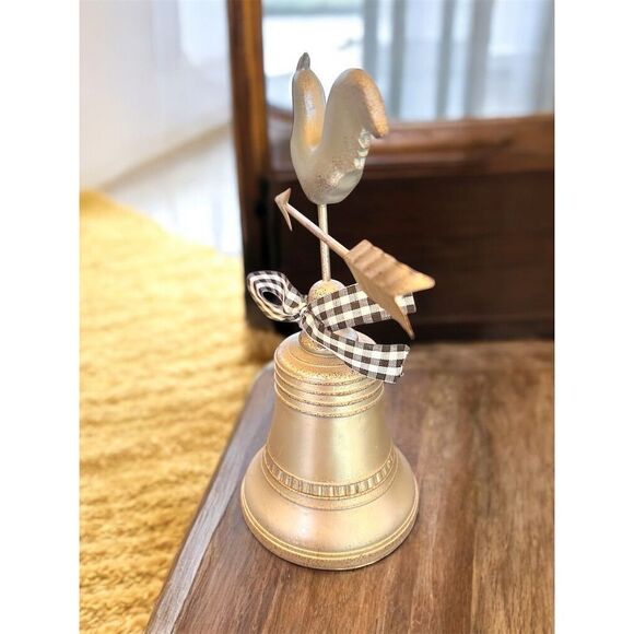 Holiday Home Rooster Weathervane Tabletop Bell Farmhouse Decor Rustic Farmcore - Picture 5 of 7